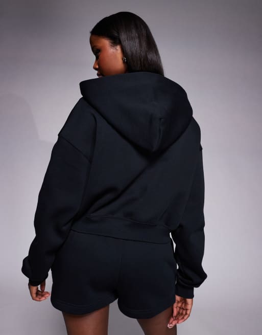 Sudadera corta negra extragrande con capucha Phoenix Fleece de Nike, 4 de 4