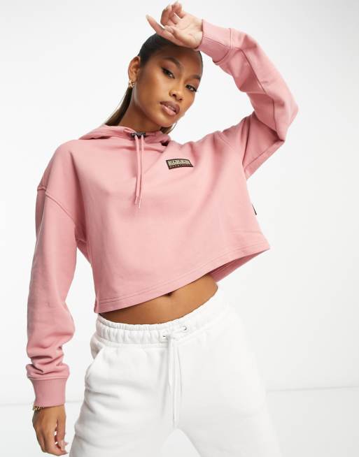 Sudadera corta rosa con y estampado la espalda Cenepa de Napapijri | ASOS