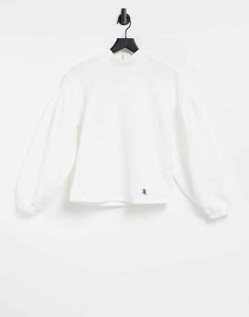 Sudadera crema con cuello alto en punto de grano de arroz de River Island (parte de un conjunto)