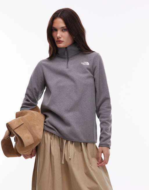 Sudadera de forro polar con cremallera de 1/4 en gris Glacier de The North Face, 4 de 4