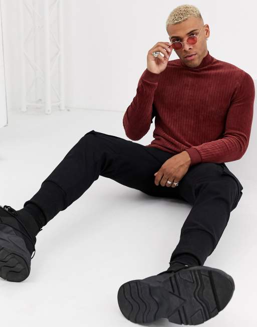 Sudadera de pana con cuello alto y tejido marrón reddy de ASOS DESIGN, 4 de 4