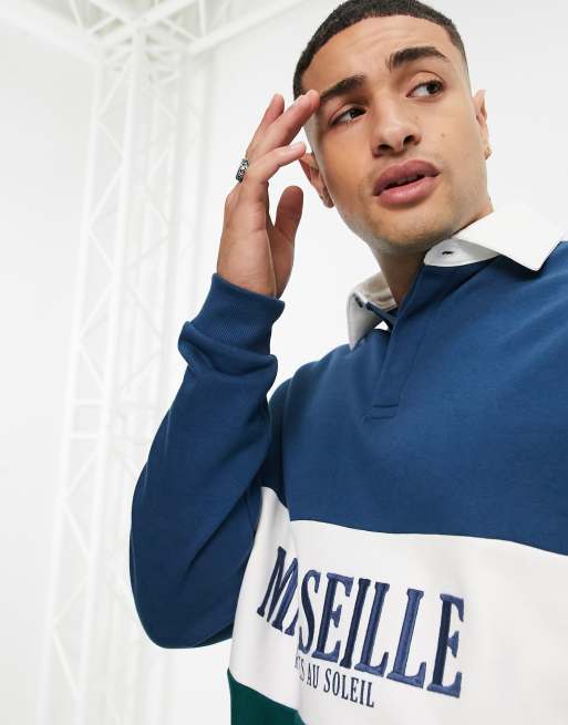 Sudadera de rugby extragrande con estampado 