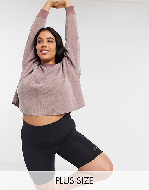 Mujer Yoga y estudio | Sudadera de talla grande rosa para yoga de Nike - SC50489