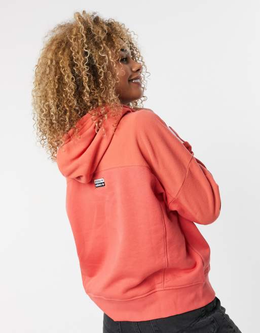 Sudadera en color coral con capucha y logo RYV de adidas Originals