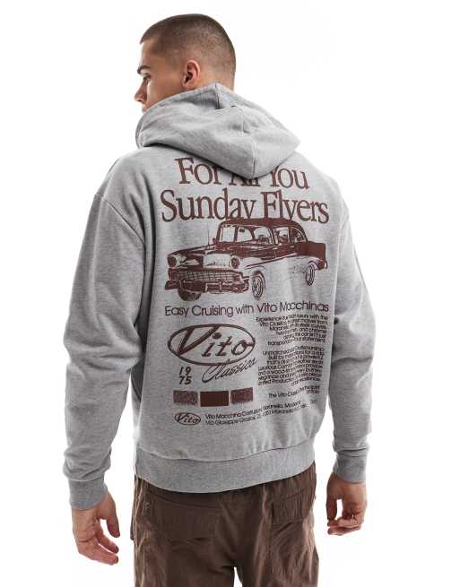 Sudadera extragrande con capucha en gris marga de ASOS DESIGN
