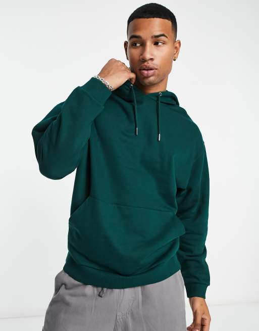 Sudadera extragrande con capucha en verde oscuro de ASOS DESIGN