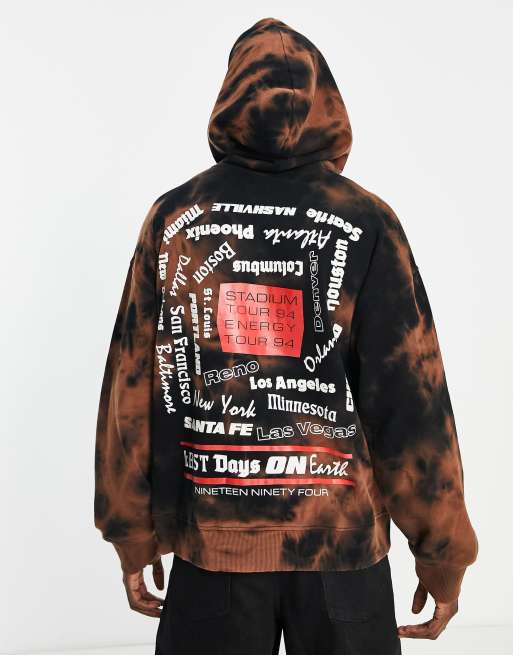 Sudadera extragrande con capucha y efecto tie dye Last Days de Topman