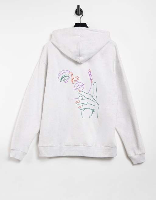Sudadera extragrande con capucha y estampado de dibujo de ASOS DESIGN