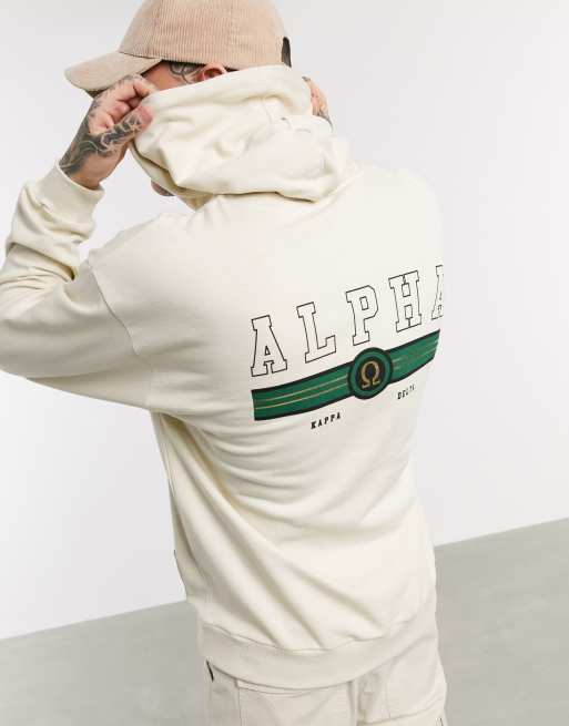 Sudadera extragrande con capucha y estampado en la parte posterior Alpha de ASOS DESIGN ASOS