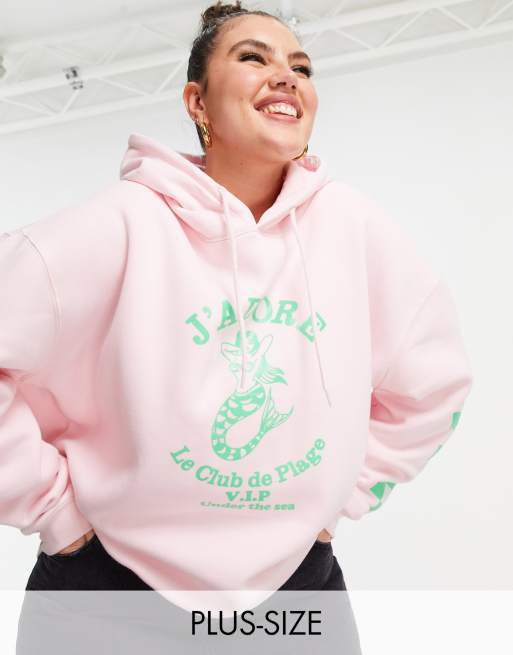 Sudadera extragrande con capucha y estampados en contraste de New Girl Order Curve