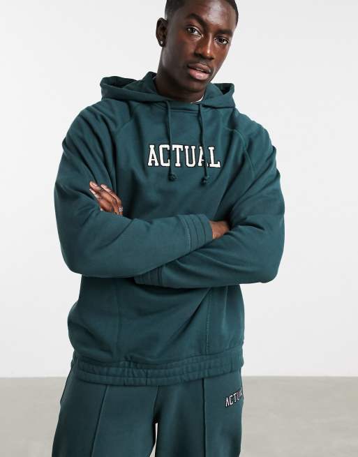 Sudadera extragrande con capucha y logo bordado de ASOS Actual (parte de un conjunto)
