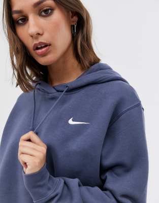 Sudadera extragrande con capucha y logo pequeño en azul desgastado de Nike  | ASOS