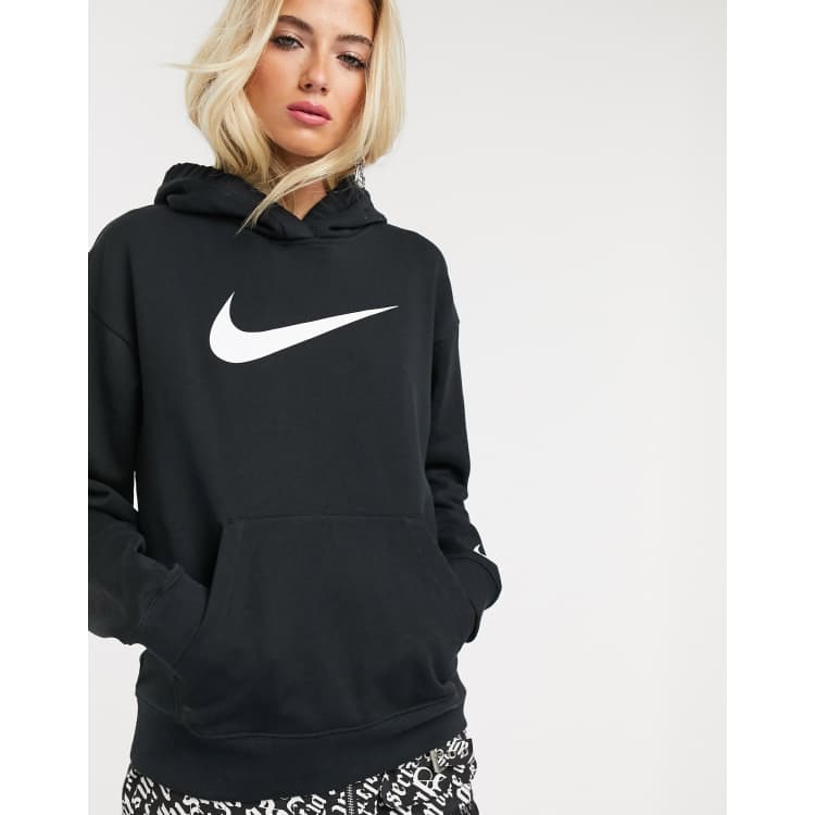 Sudadera extragrande con capucha y triple logo en negro de Nike