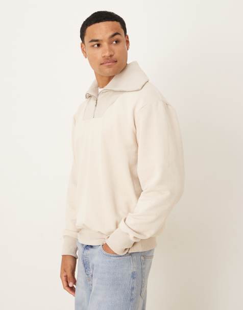 Sudadera extragrande con cuello alzado en color piedra de ASOS DESIGN - view 1