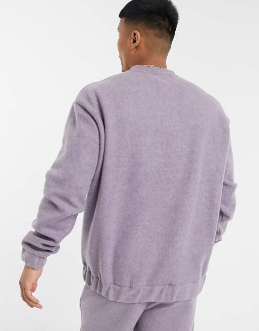 Sudadera extragrande de vestir de textura con bolsillo en el pecho de efecto lana hervida de ASOS DESIGN (parte de un conjunto), 2 de 4