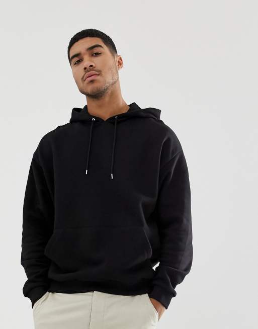 Sudadera extragrande en negro con capucha de ASOS DESIGN