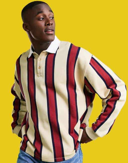 Sudadera extragrande estilo rugby a rayas de ASOS DESIGN