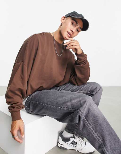 Sudadera extragrande marrón de ASOS DESIGN