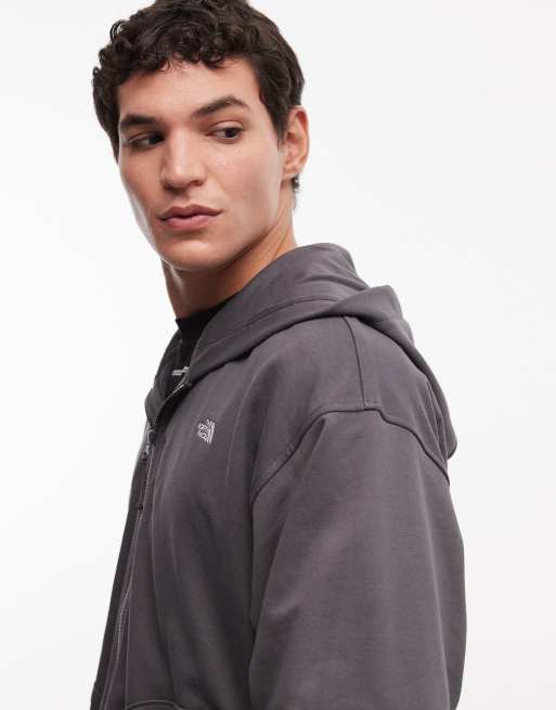Sudadera gris antracita básica extragrande con capucha y cremallera U Essential de The North Face, 4 de 5
