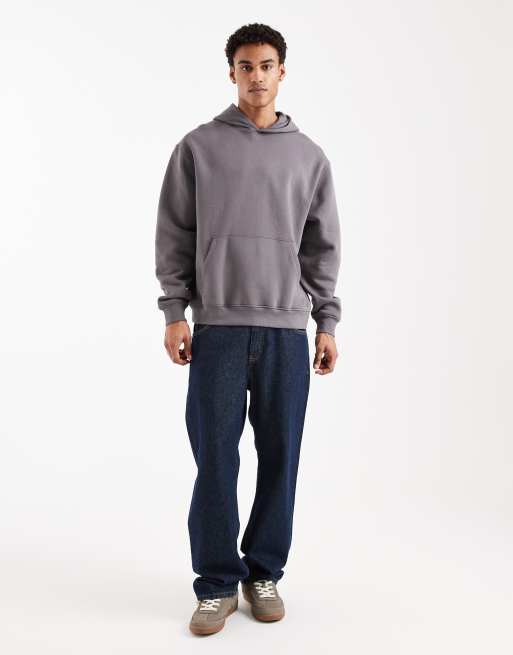 Sudadera gris básica con capucha de ASOS DESIGN , 2 de 5