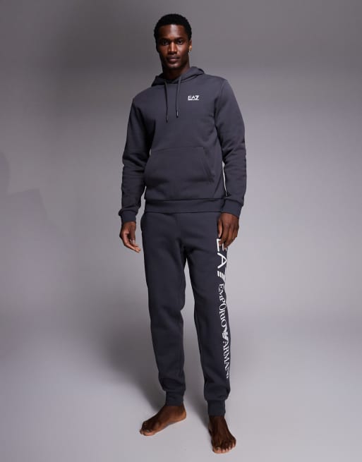 Sudadera gris carbón con capucha y logo de Armani EA7 (parte de un conjunto), 2 de 5