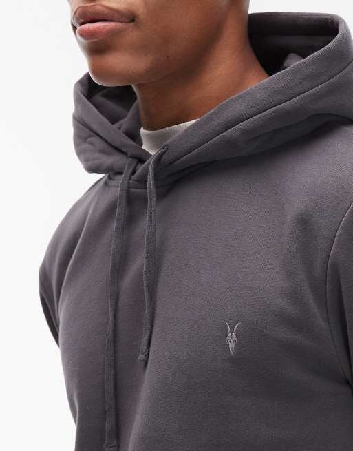 Sudadera gris carbón con capucha y logo Raven Oth de AllSaints, 5 de 5