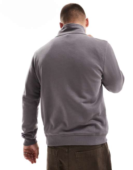 Sudadera gris ciruela con cuello alzado y logo delineado de Barbour International, 4 de 4