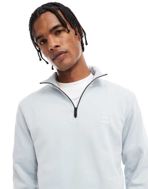 Sudadera gris claro con cremallera corta de Boss Orange - view 1