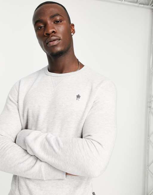 Sudadera gris claro con cuello redondo de French Connection Tall