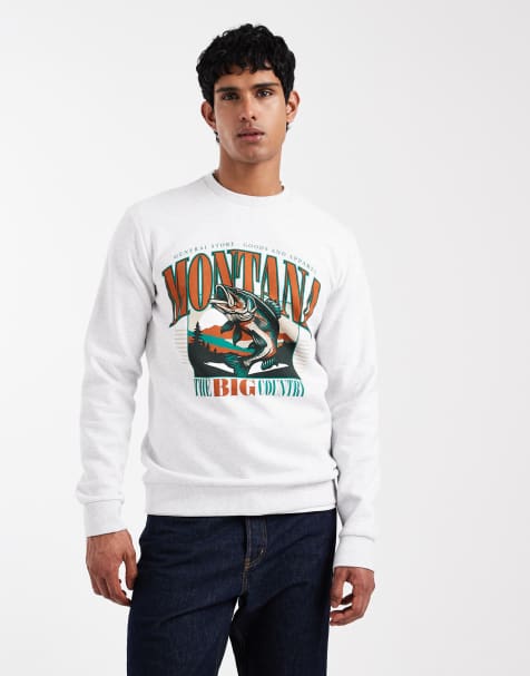 Sudadera gris claro con estampado "Montana" de ONLY & SONS - view 1