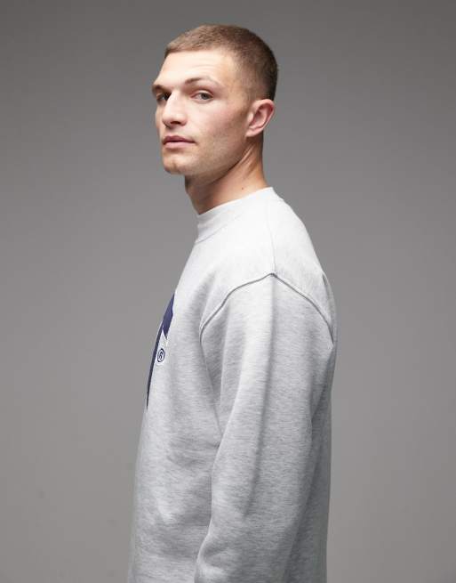 Sudadera gris claro de corte suelto con logo bordado de tejido de 300 /m² WWR de CAT, 4 de 5