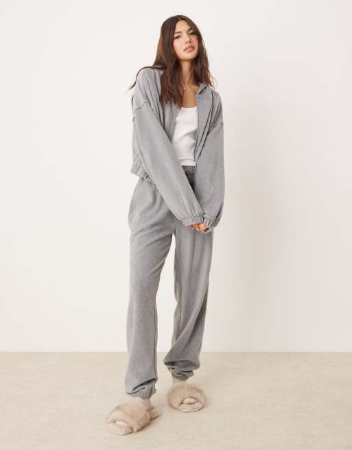 Sudadera gris claro de estar por casa con capucha de felpa Mix & Match de ASOS DESIGN, 3 de 4