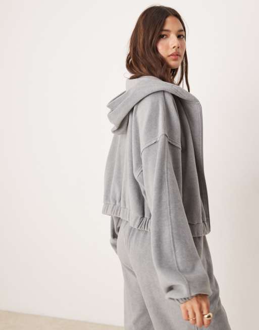 Sudadera gris claro de estar por casa con capucha de felpa Mix & Match de ASOS DESIGN, 4 de 4