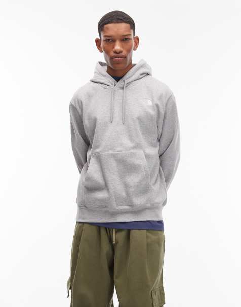 Sudadera gris claro extragrande básica con capucha y logo de The North Face - view 1