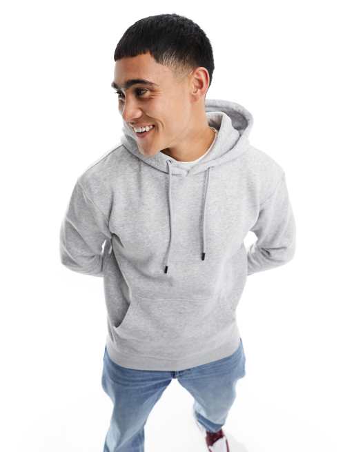 Sudadera gris claro extragrande con capucha de Jack & Jones