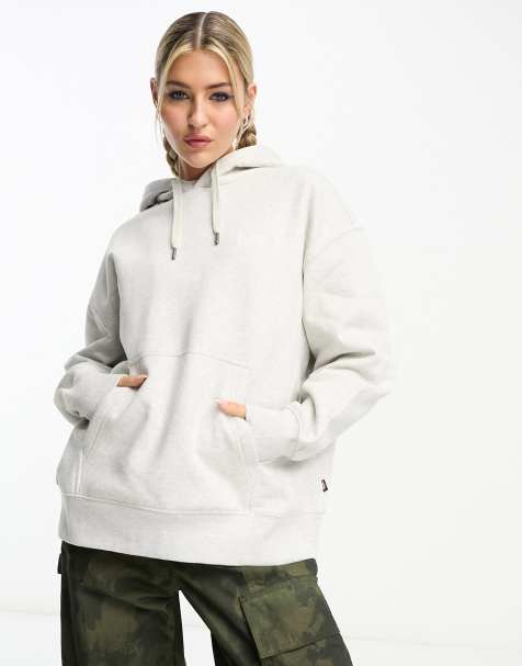 Sudadera Mujer Gris Jaspeada Capucha