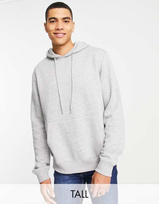 Sudadera gris claro jaspeado con capucha sin cierres de Don't Think Twice Tall 