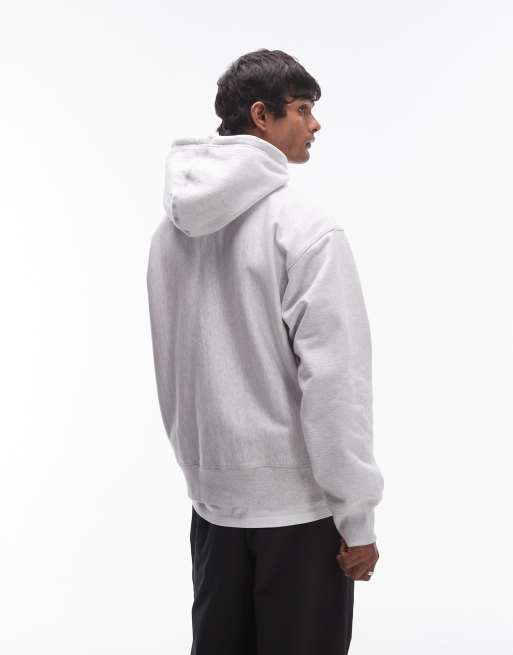 Sudadera gris claro jaspeado extragrande con capucha de tejido grueso de ARKET, 4 de 4