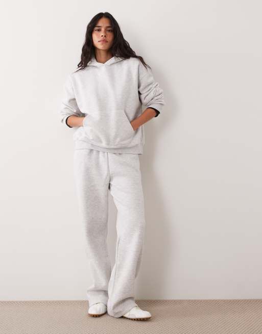 Sudadera gris claro melange holgada con capucha de Gina Tricot (parte de un conjunto), 2 de 4