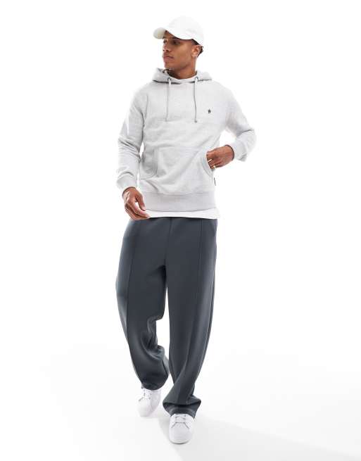 Sudadera gris claro melange sin aberturas con capucha de French Connection