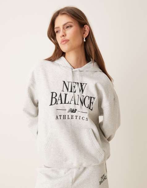 Sudadera gris con capucha de felpa Trackside de New Balance - view 1