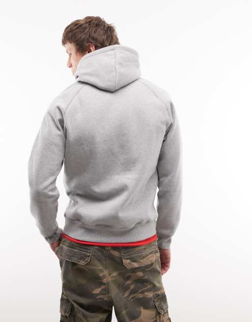 Sudadera gris con capucha de tejido grueso Chase de Carhartt WIP, 5 de 5