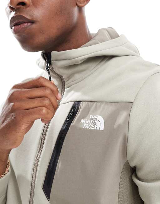 Sudadera gris con capucha, logo y cremallera Mountain Athletics de