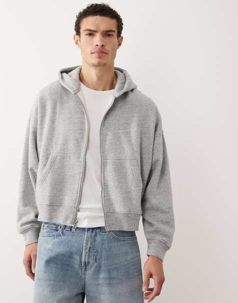 Sudadera gris con capucha y cremallera de Abercrombie & Fitch - view 1