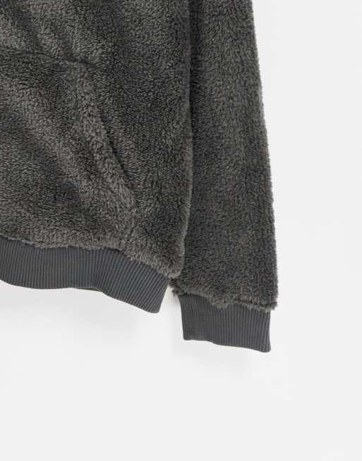 Sudadera gris con capucha y cremallera de felpa de borreguito Oaxen de AllSaints, 2 de 4