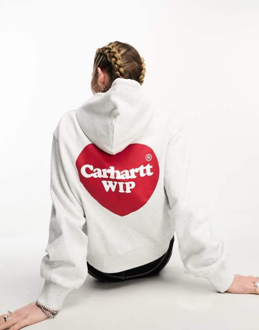 Sudadera gris con capucha y estampado de corazón de Carhartt WIP