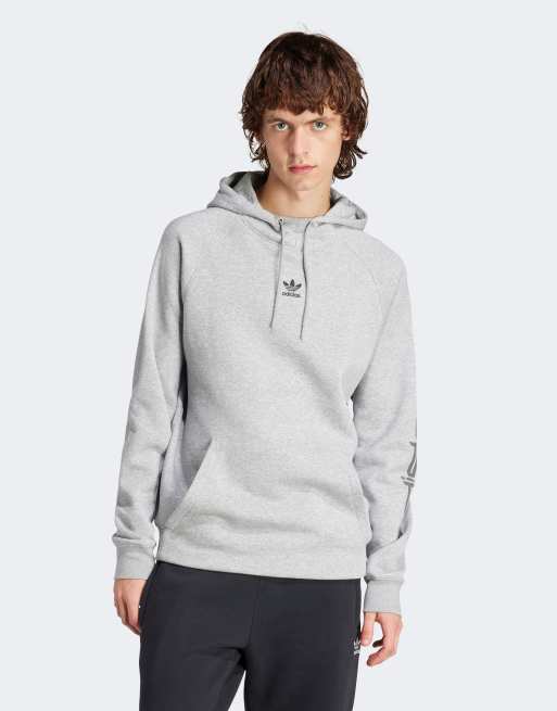 Sudadera gris con capucha y estampado gráfico de adidas Originals