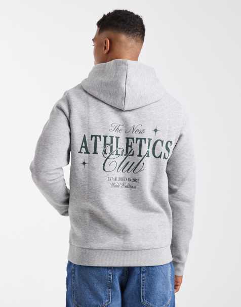 Sudadera gris con capucha y estampado gráfico en la espalda de JJ Rebel - view 1