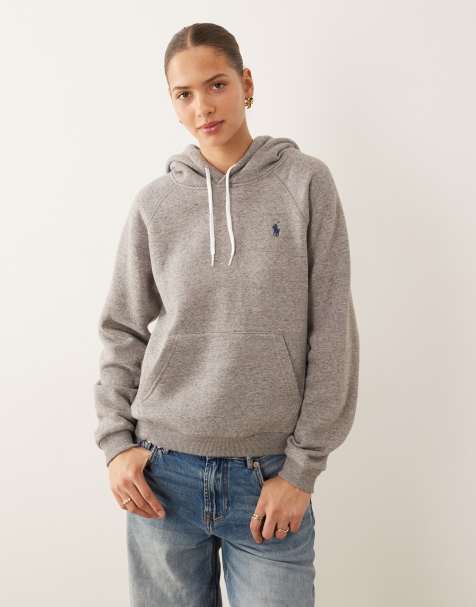 Sudadera gris con capucha y logo de Polo Ralph Lauren - view 1