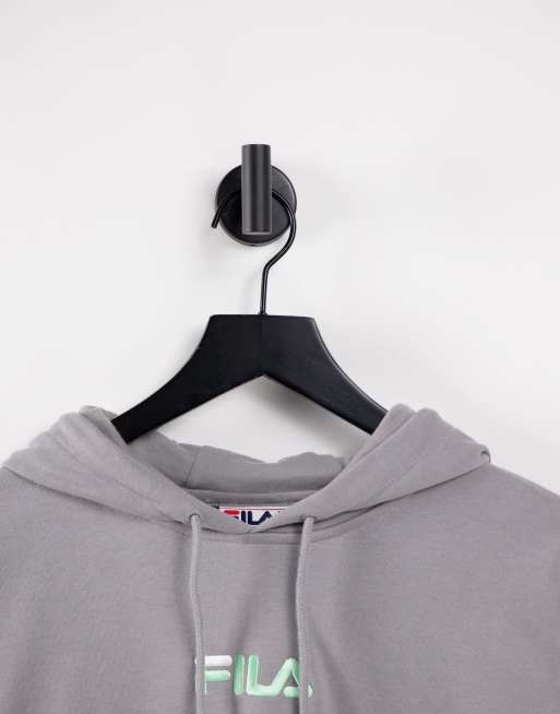 Sudadera gris con capucha y logo en el pecho Jamal de Fila, 3 de 4